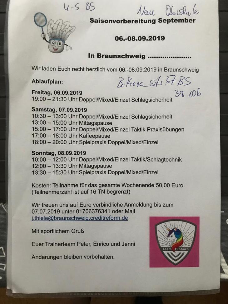 Noch Plätze frei beim internen Trainingslager | USC Badminton